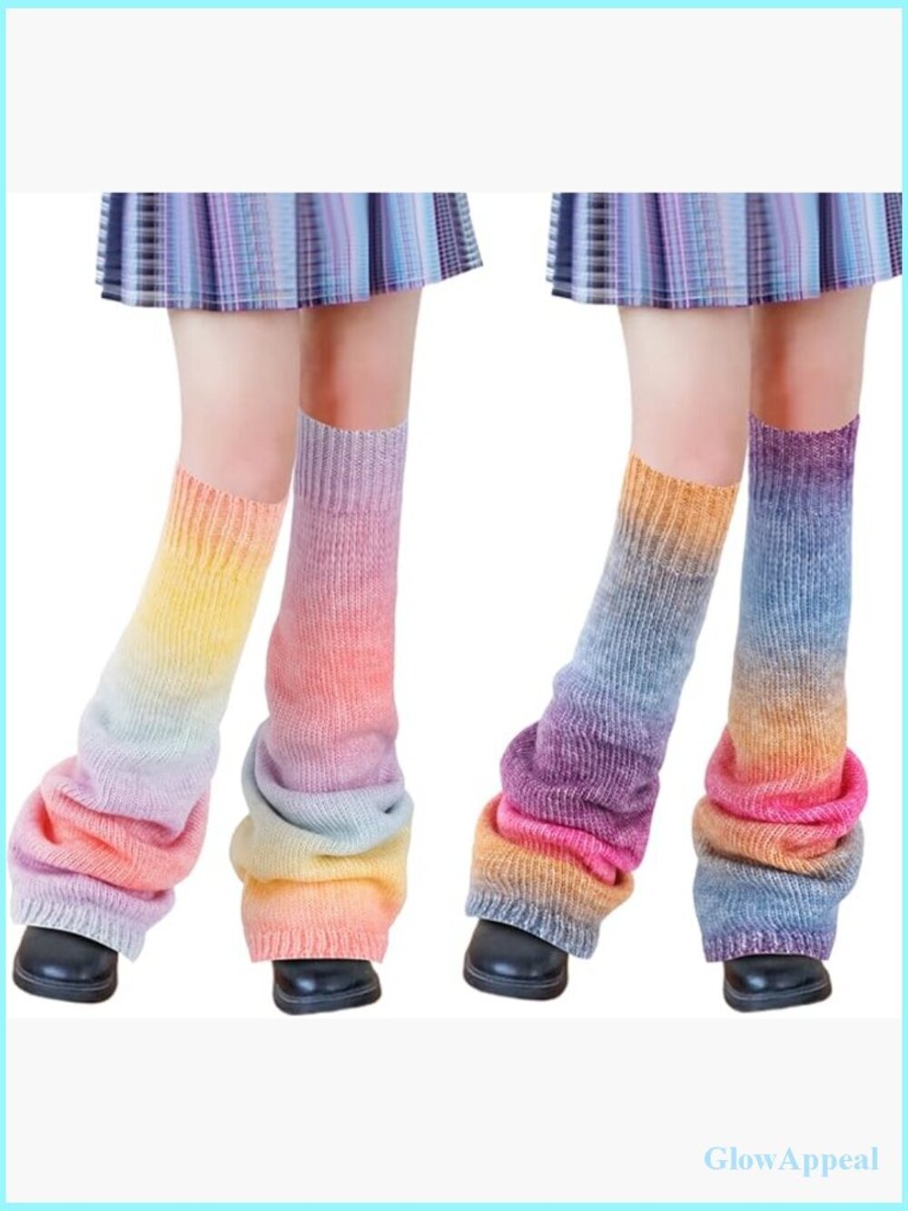 Leg Warmers for Women Cute Kawaii Slouchy Knit Flared Knee High Socks Goth Emo